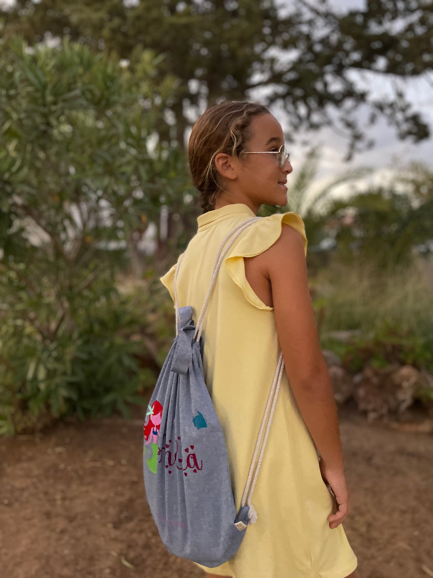 KIT BOLSO-MOCHILA Y ESTUCHE NOMBRE PERSONALIZADO
