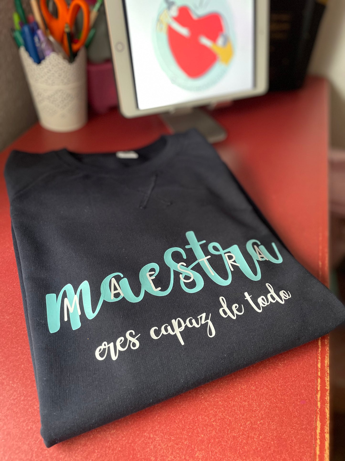 SUDADERA MAESTRA CELESTE