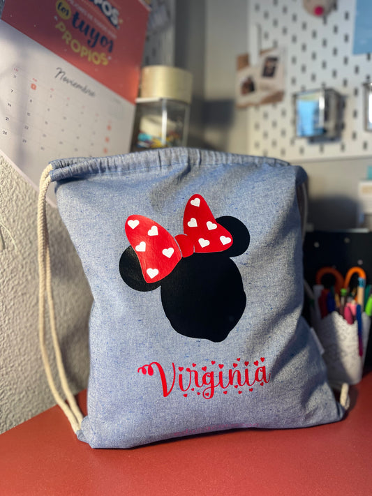 MOCHILA “MINNIE MOUSE + NOMBRE”