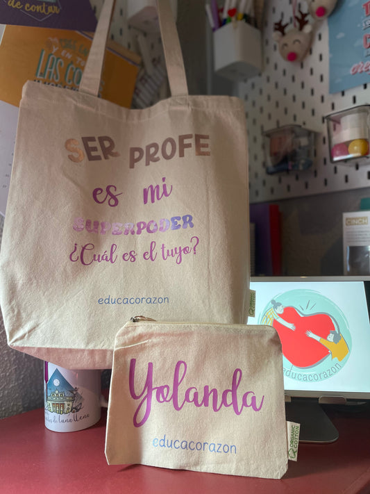 KIT TOTEBAG + NECESER “SER PROFE”