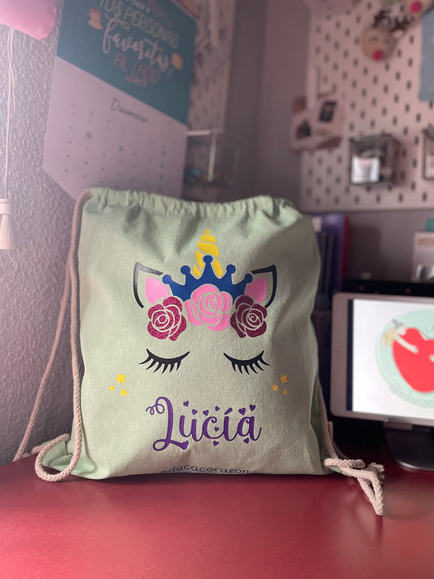 MOCHILA “UNICORNIO + NOMBRE”