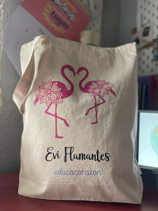 TOTE BAG “FLAMENCOS Y NOMBRE”