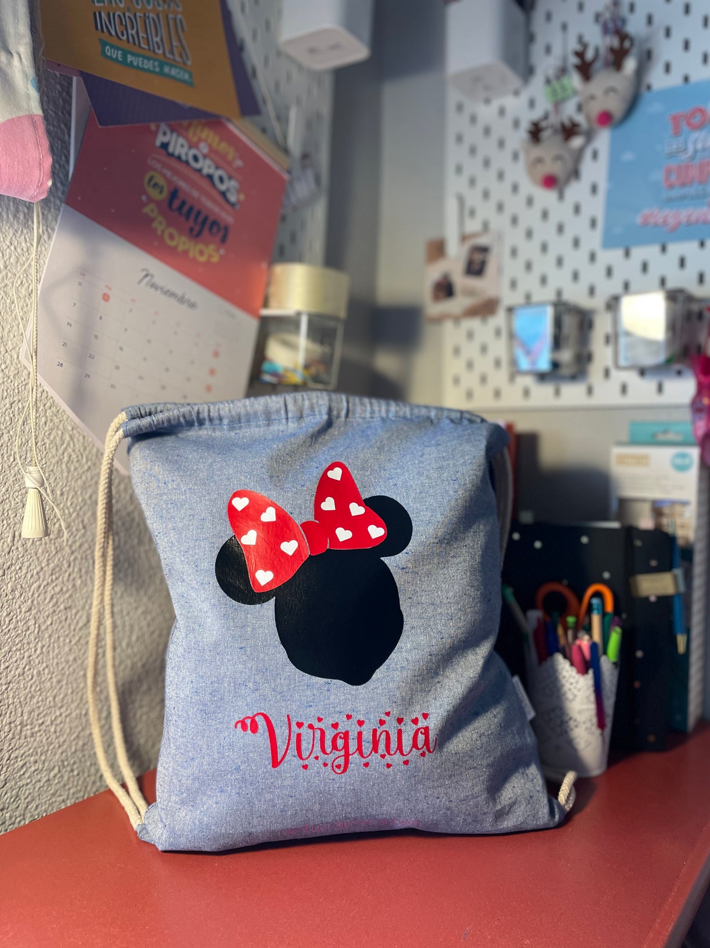 MOCHILA “MINNIE MOUSE + NOMBRE”